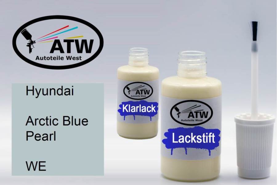 Hyundai, Arctic Blue Pearl, WE: 20ml Lackstift + 20ml Klarlack - Set, von ATW Autoteile West.